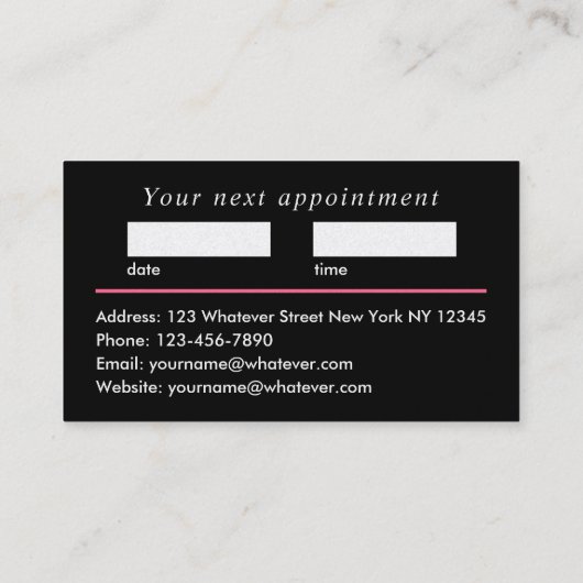 Haar Stylist, geschikt voor gebruik Afsprakenkaartje (Achterkant)