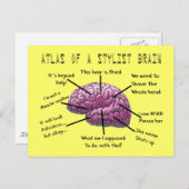 Haar Stylist Gifts "Atlas of a Stylist Brain" Briefkaart (Voorkant / Achterkant)