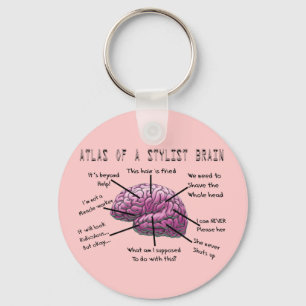 Haar Stylist Gifts "Atlas of a Stylist Brain" Sleutelhanger