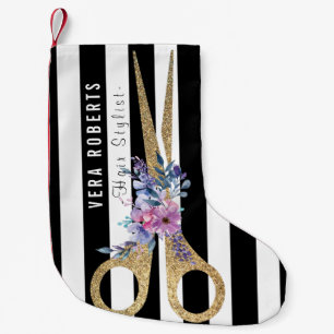 Haar Stylist Glitter Schaar Beauty Kerstmis Kleine Kerstsok