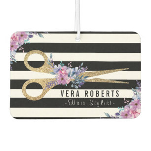 Haar Stylist Glitter Schaar Beauty strepen bloemen Luchtverfrisser