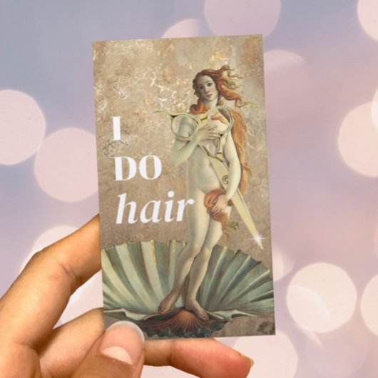 Haar Stylist Godin & Gouden Schaar Beauty Salon Visitekaartje