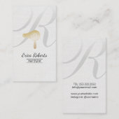 Haar Stylist Gold Blow Dryer Elegant Script Salon Visitekaartje (Voorkant / Achterkant)
