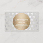 Haar Stylist Gold Circle Silver Stippen Moderne Visitekaartje (Achterkant)