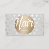 Haar Stylist Gold Circle Silver Stippen Moderne Visitekaartje (Voorkant)