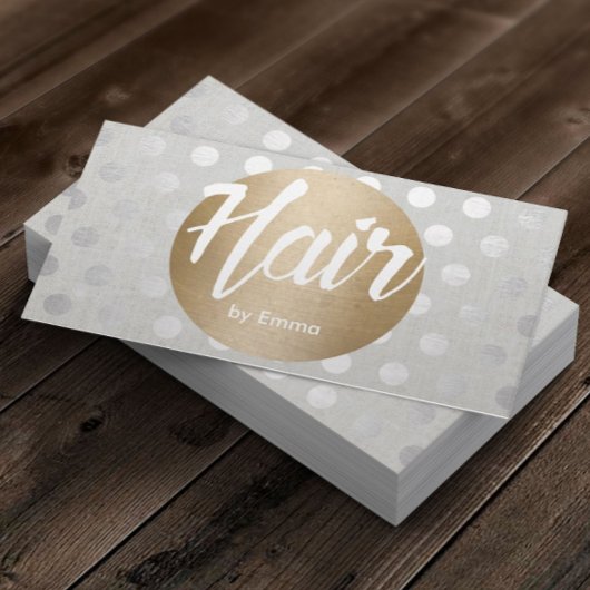Haar Stylist Gold Circle Silver Stippen Moderne Visitekaartje