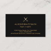 Haar Stylist Gold Glitter Confetti Scissors Logo Visitekaartje (Achterkant)