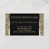 Haar Stylist - Gold Glitter en Floral Visitekaartje (Achterkant)