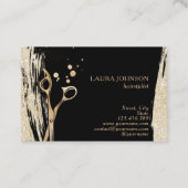 Haar Stylist Gold Glitter Splatter Scissors Visitekaartje (Achterkant)