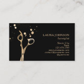 Haar Stylist Gold Glitter Splatter Scissors Visitekaartje (Achterkant)