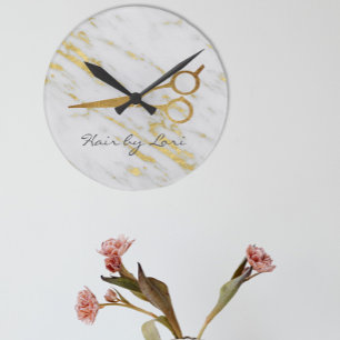 Haar Stylist Gold Marble Scissors - Speciaal geper Ronde Klok
