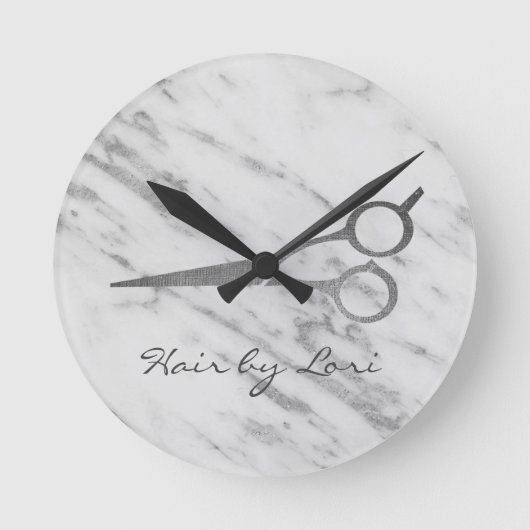 Haar Stylist Gold Marble Scissors Specialized Rou Ronde Klok (Voorkant)