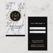 Haar Stylist Gold Scissor & Comb Appointment Afsprakenkaartje (Voorkant / Achterkant)