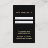 Haar Stylist Gold Scissor & Comb Appointment Afsprakenkaartje (Achterkant)