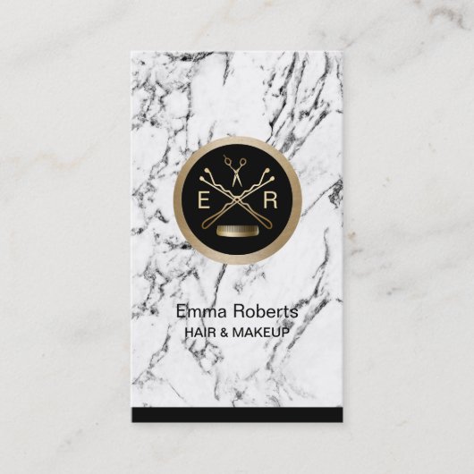 Haar Stylist Gold Scissor & Comb Appointment Afsprakenkaartje (Voorkant)