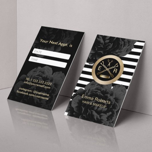 Haar Stylist Gold Scissor & Comb Appointment Afsprakenkaartje