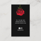 Haar Stylist Gold Scissor & Red Rose Flower Salon Visitekaartje (Achterkant)