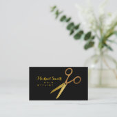 Haar Stylist Gold Scissors #2 Visitekaartje (Staand voorkant)