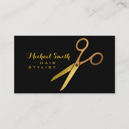 Haar Stylist Gold Scissors #2 Visitekaartje (Voorkant)