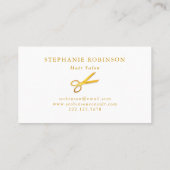 Haar Stylist Gold Scissors Barber Custom Visitekaartje (Achterkant)