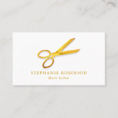 Haar Stylist Gold Scissors Barber Custom Visitekaartje (Voorkant)