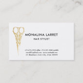 Haar Stylist  Gold Scissors - Grafische zaken  Visitekaartje (Achterkant)