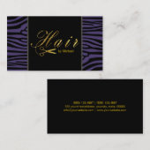 Haar Stylist Gold Scissors Script Moderne Zebra #6 Visitekaartje (Voorkant / Achterkant)