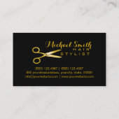 Haar Stylist Gold Scissors Script Salon #12 Visitekaartje (Achterkant)