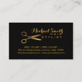 Haar Stylist Gold Scissors Script Salon #15 Visitekaartje (Achterkant)