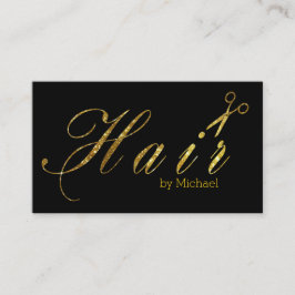 Haar Stylist Gold Scissors Script Salon #3 Visitekaartje