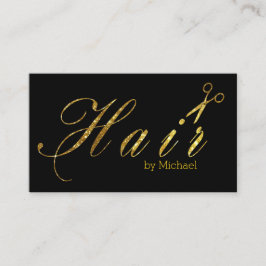 Haar Stylist Gold Scissors Script Salon #3 Visitekaartje