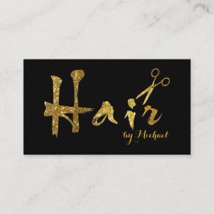 Haar Stylist Gold Scissors Script Salon Visitekaartje