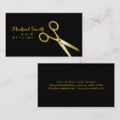 Haar Stylist Gold Scissors Visitekaartje (Voorkant / Achterkant)
