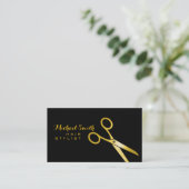 Haar Stylist Gold Scissors Visitekaartje (Staand voorkant)