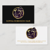 Haar Stylist Gold Script Scissors Comb Dryer Visitekaartje (Voorkant / Achterkant)