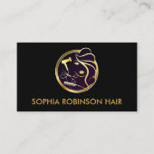 Haar Stylist Gold Script Scissors Comb Dryer Visitekaartje (Voorkant)