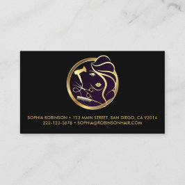 Haar Stylist Gold Script Scissors Comb Dryer Visitekaartje