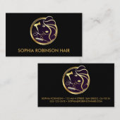 Haar Stylist Gold Script Scissors Comb Dryer Visitekaartje (Voorkant / Achterkant)