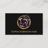Haar Stylist Gold Script Scissors Comb Dryer Visitekaartje (Voorkant)