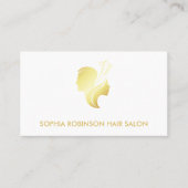 Haar Stylist Gold Script Scissors Unisex Custom Visitekaartje (Voorkant)