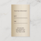 Haar Stylist Goud Gestreept Zwart Damask Afspraak Afsprakenkaartje (Achterkant)