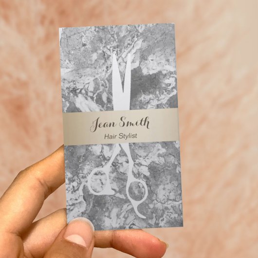 Haar Stylist Goud Gestreepte Marmeren Steen Afspra Afsprakenkaartje