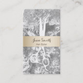 Haar Stylist Goud Gestreepte Marmeren Steen Afspra Afsprakenkaartje (Voorkant)