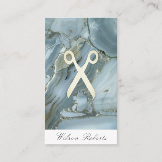 Haar stylist goud glitter marmer visitekaartje (Voorkant)