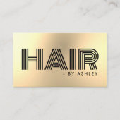 Haar Stylist Goud Modern Metallic Professional Visitekaartje (Voorkant)