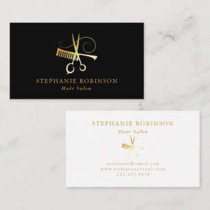 Haar Stylist Goud Script Barber Shop Custom Visitekaartje