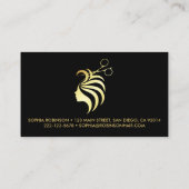 Haar Stylist Goud Script Schaar Aangepast Visitekaartje (Achterkant)