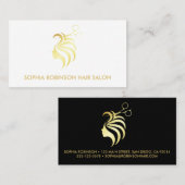 Haar Stylist Goud Script Schaar Aangepast Visitekaartje (Voorkant / Achterkant)