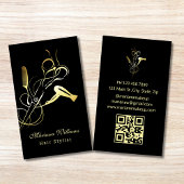 haar stylist goud stijlvolle Schaar qr code zwart Visitekaartje