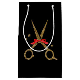 HAAR stylist gouden glitterschaar cadeautas